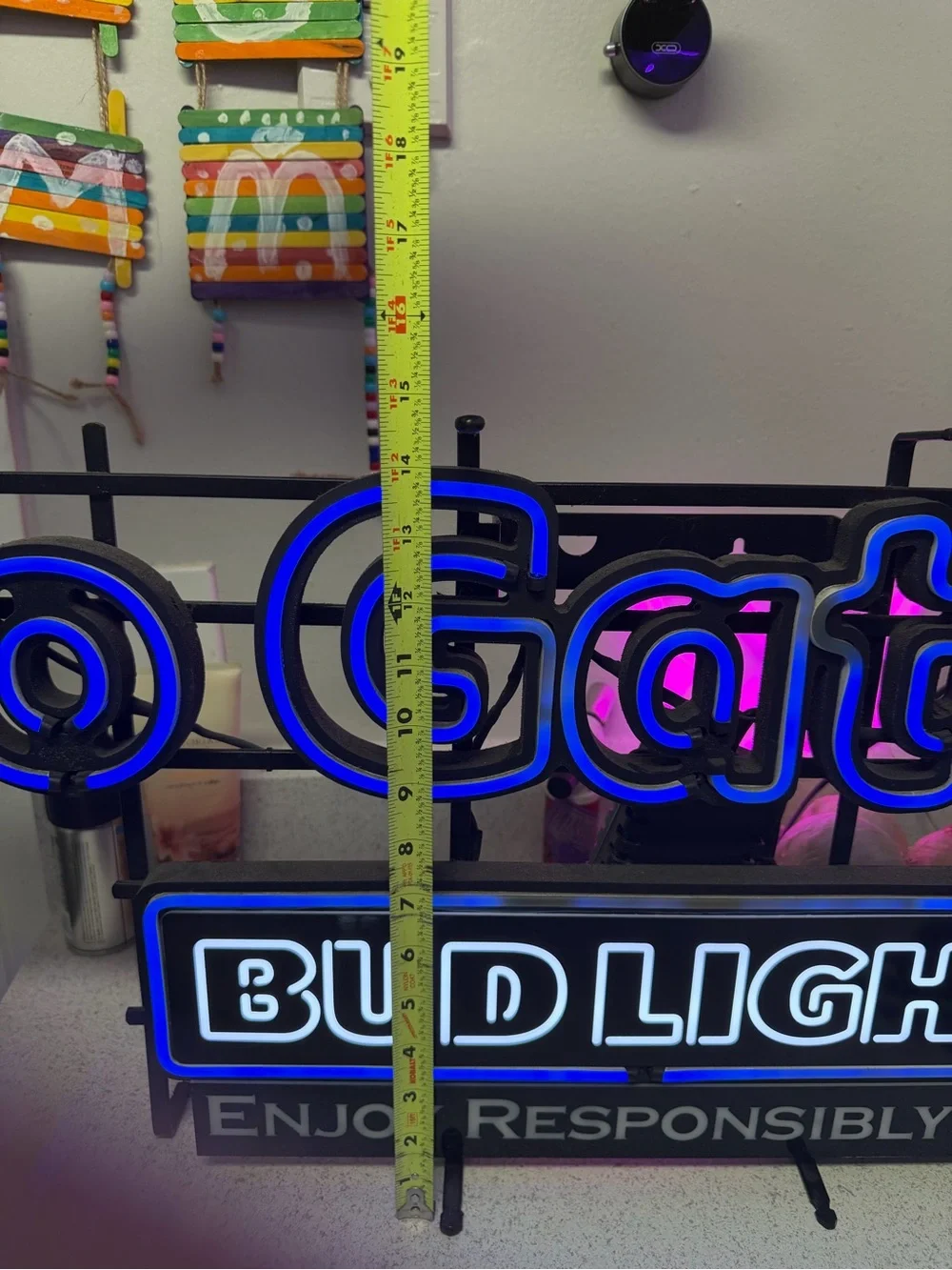 Blue Neon Wall Sign - Bud Light enjoy responsibly 21+